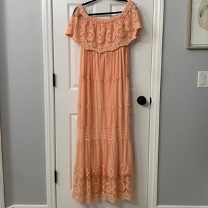 Sheer embroidered maxi dress
